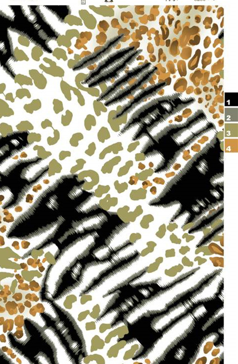 野性混搭风面料印花素材,适用于服装印花设计与数码印制