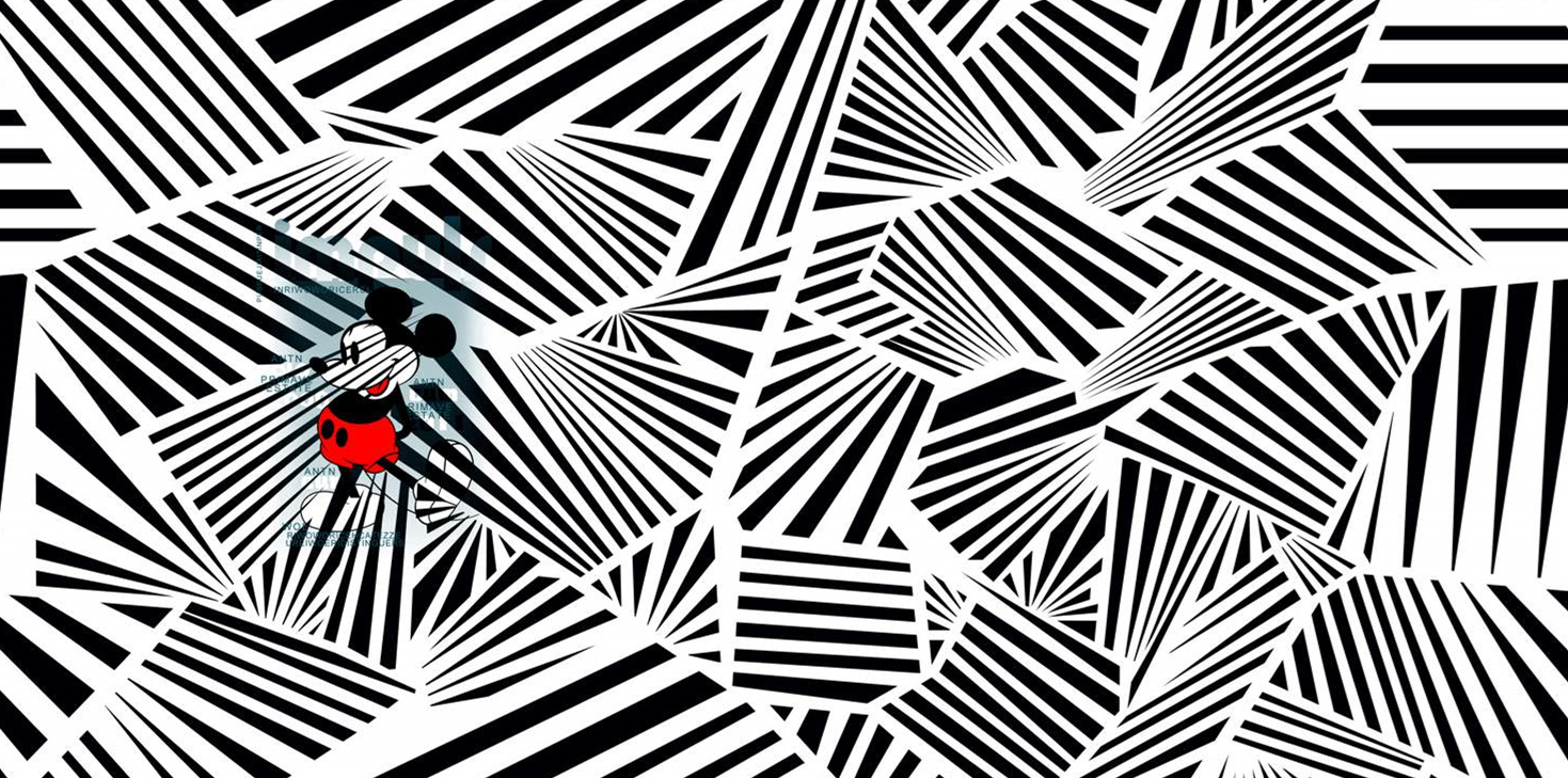 黑白几何条纹面料印花素材,适用于潮牌服装印花设计