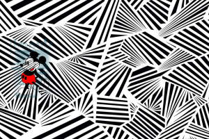 黑白几何条纹面料印花素材，适用于潮牌服装印花设计