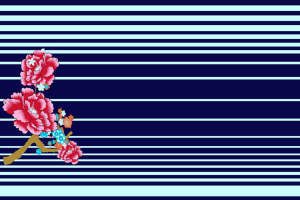 复古花卉枝条面料印花素材，适用于服装印花设计与数码印染