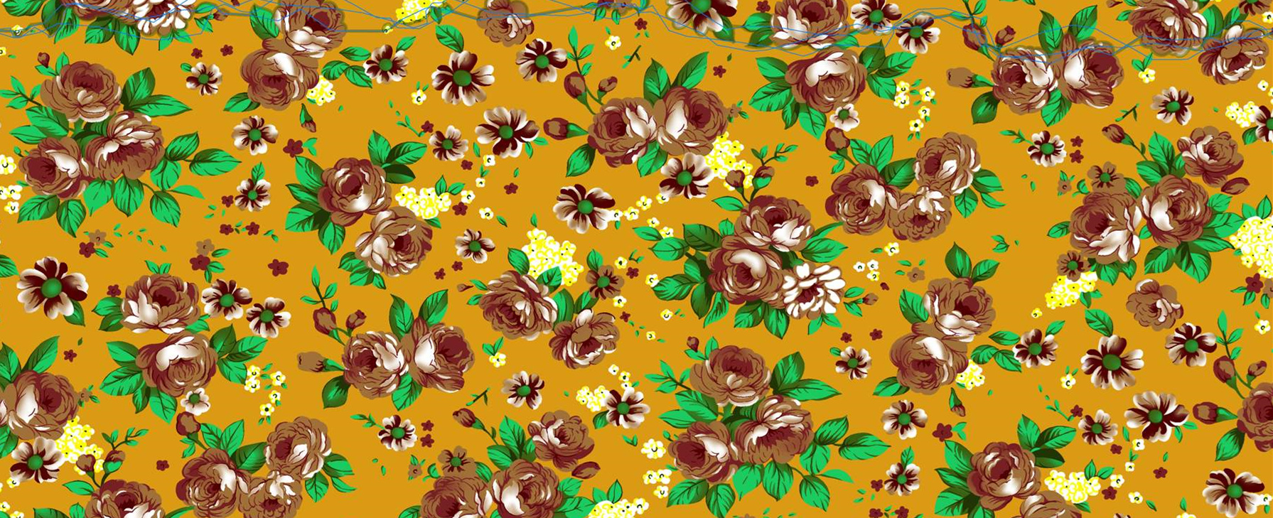 复古玫瑰花卉面料印花素材,适用于服装印花设计与数码印染