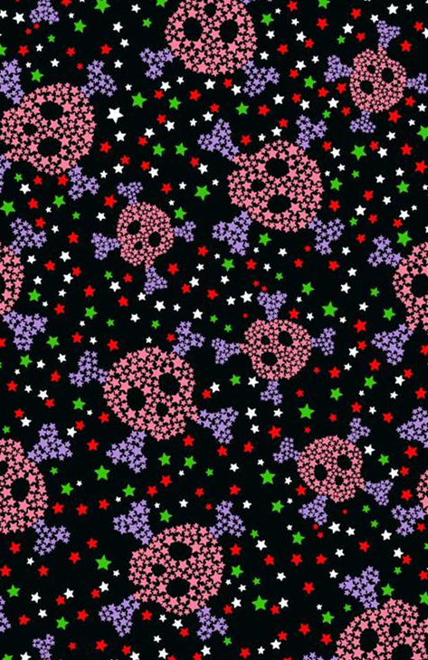 复古波普风骷髅星点面料印花素材,适用于潮牌服装印花设计