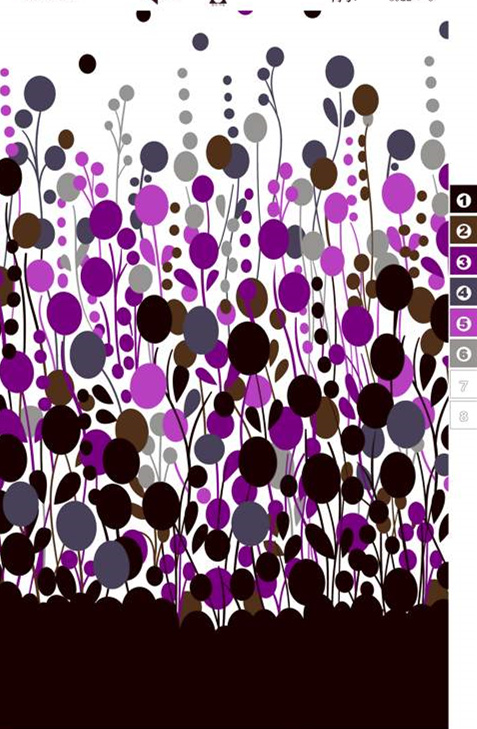 抽象圆点植物风面料印花素材,适用于服装印花设计