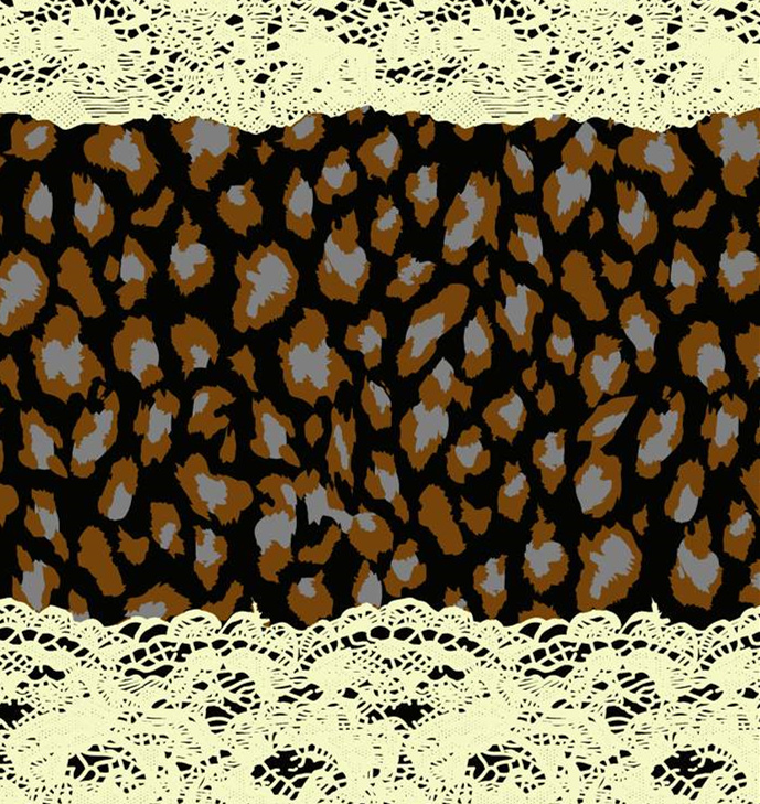 复古豹纹面料印花素材图,适用于服装印花设计与时尚服饰开发