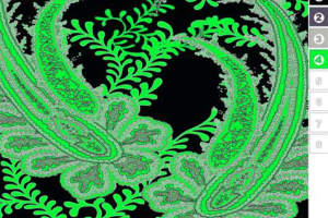 荧光绿佩斯利藤蔓面料印花素材，适用于时尚服装印花设计