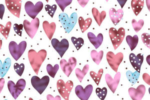 浪漫心形波点面料印花素材，适用于少女风服装印花设计