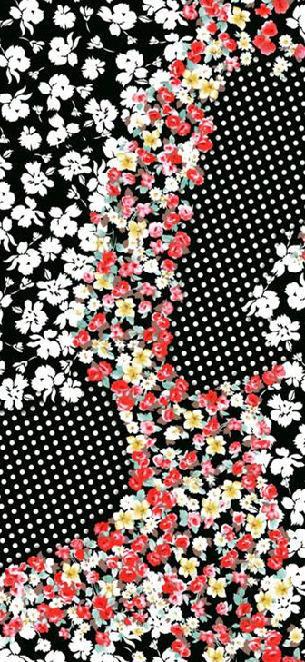 复古花卉波点拼接面料印花素材,适用于服装印花设计