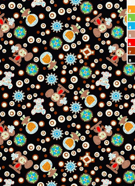 童趣卡通风格面料印花素材,适用于儿童服装印花设计