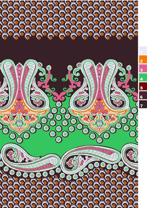 复古佩斯利花纹面料印花素材,适用于服装印花设计与数码印染