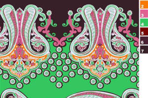 复古佩斯利花纹面料印花素材，适用于服装印花设计与数码印染