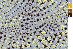 星星漩涡面料印花素材图，适用于T恤、卫衣等服装印花设计