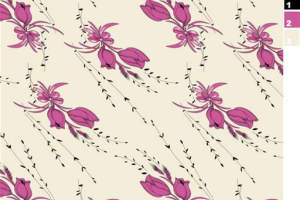 复古紫藤花卉面料印花素材，适用于服装印花设计与数码印染