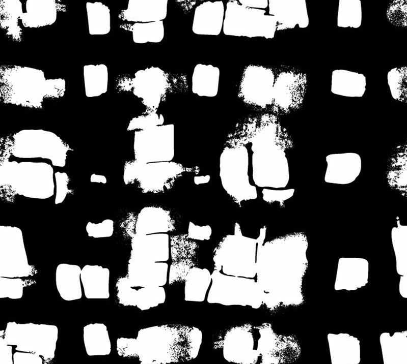 黑白肌理感面料印花素材,适用于服装印花设计的抽象几何图案