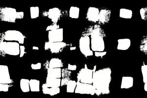 黑白肌理感面料印花素材，适用于服装印花设计的抽象几何图案