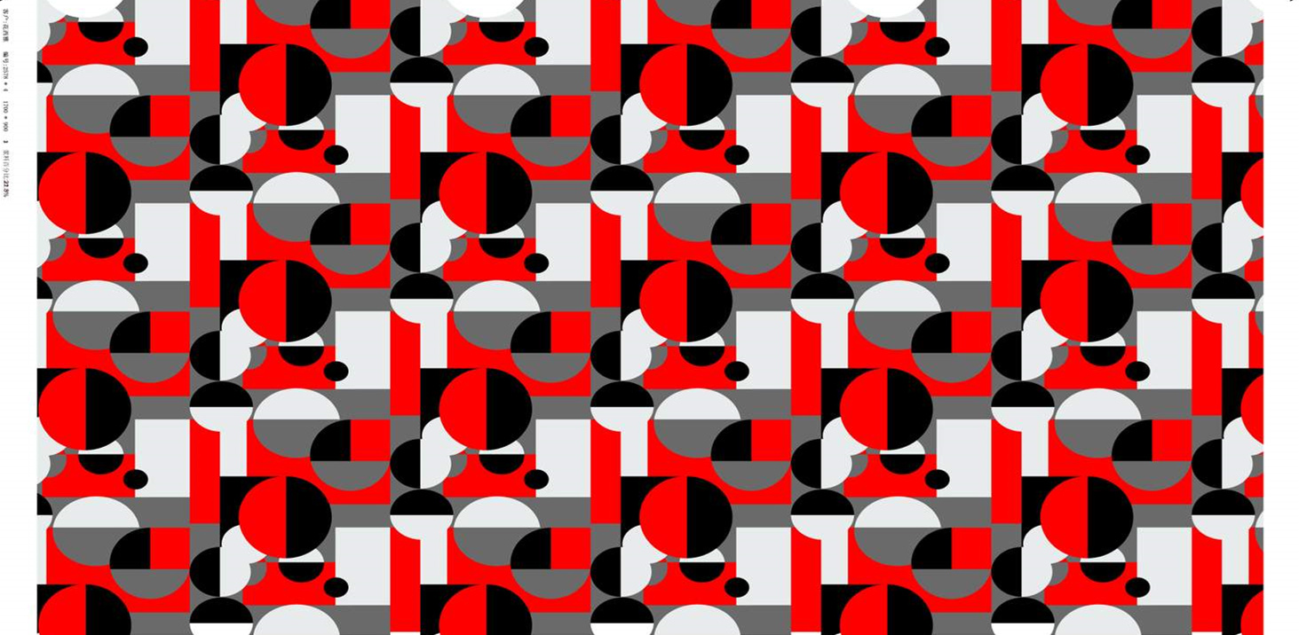 红灰黑几何抽象面料印花素材,适用于现代服装印花设计