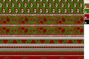 复古民族风面料印花素材图，适用于服装印花设计与服饰图案开发