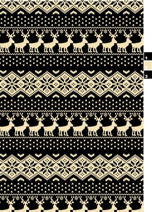 北欧风驯鹿雪花图案面料印花素材,适用于秋冬服装印花设计