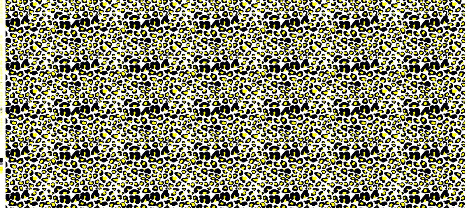 高对比度黄黑豹纹面料印花素材,适用于时尚服装印花设计