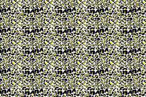高对比度黄黑豹纹面料印花素材，适用于时尚服装印花设计