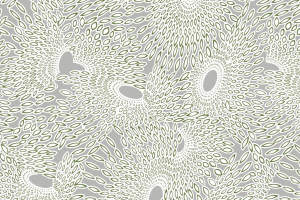 简约几何叶形面料印花素材，适用于春夏服装印花设计