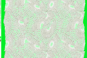 清新薄荷绿放射状叶纹面料印花素材，适用于夏季服装印花设计