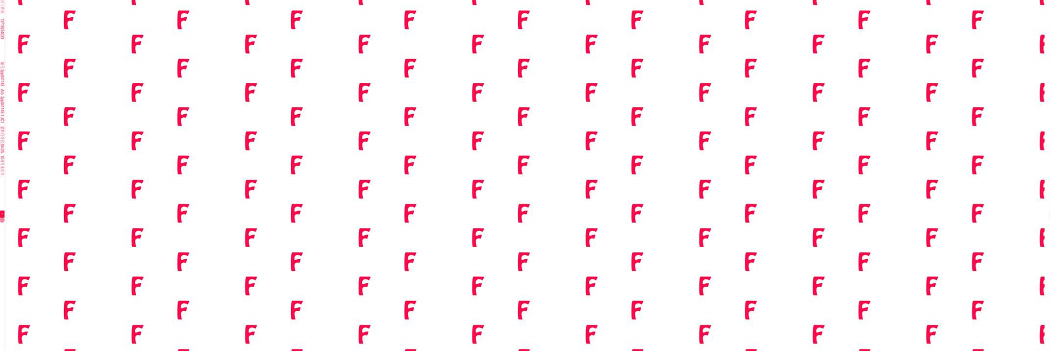 简约字母F重复排列面料印花素材,适用于服装印花设计