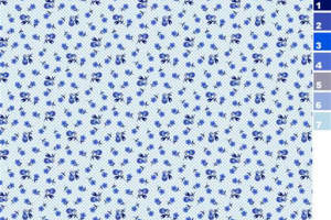 清新蓝白小碎花面料印花素材，适用于春夏服装印花设计