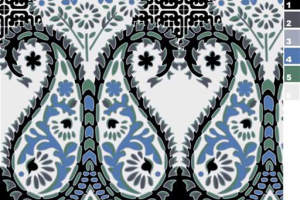 经典佩斯利花卉面料印花素材，适用于服装印花设计与数码印染