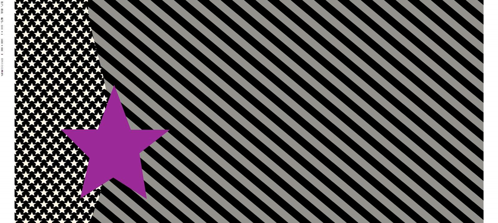 几何条纹与星形拼接面料印花素材,适用于潮流服装印花设计