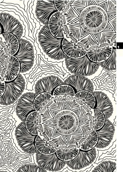 黑白几何花卉面料印花素材,适用于服装印花设计与高端定制