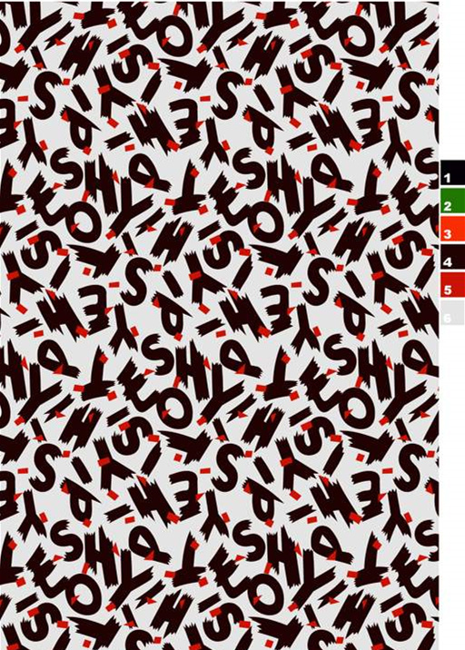 抽象字母乱序排列面料印花素材,适用于潮流服装印花设计