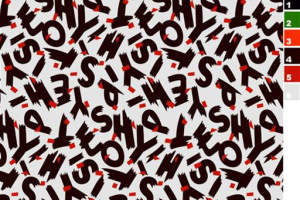 抽象字母乱序排列面料印花素材，适用于潮流服装印花设计