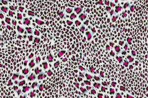 高对比度粉黑豹纹面料印花素材，适用于时尚服装印花设计