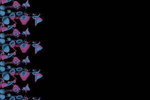 蓝粉撞色抽象花卉面料印花素材，适用于服装印花设计