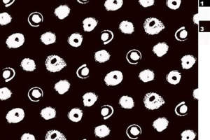 黑白手绘斑点面料印花素材，适用于休闲服装印花设计