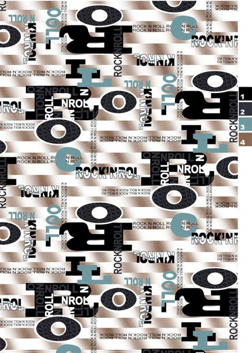 摇滚风字母叠印面料印花素材,适用于T恤与街头服装印花设计