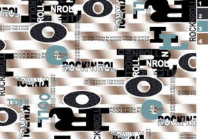 摇滚风字母叠印面料印花素材，适用于T恤与街头服装印花设计