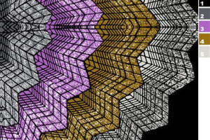 几何波浪纹理面料印花素材，适用于服装印花设计的高辨识度花型