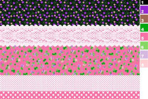 粉色系小碎花与波点蕾丝面料印花素材，适用于服装印花设计