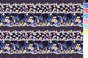 复古碎花条纹面料印花素材，适用于女装衬衫与连衣裙服装印花设计