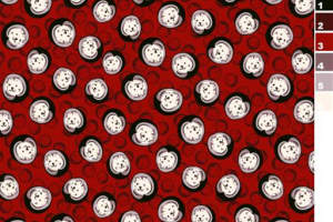 复古卡通头像面料印花素材，适用于T恤与童装服装印花设计