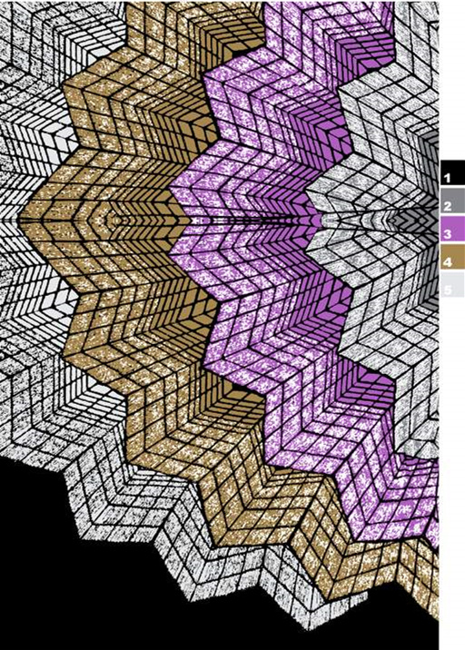 几何波浪立体感面料印花素材,适用于时尚服装印花设计