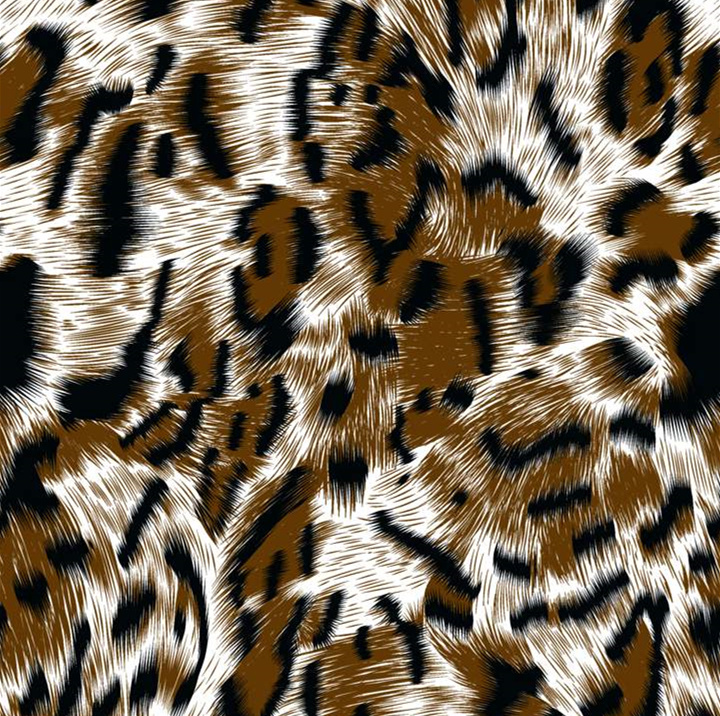 复古豹纹面料印花素材图,适用于服装印花设计与数码直喷