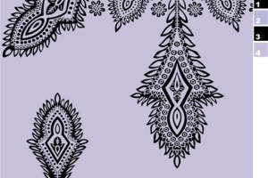 复古佩斯利纹样面料印花素材，适用于服装印花设计与定制