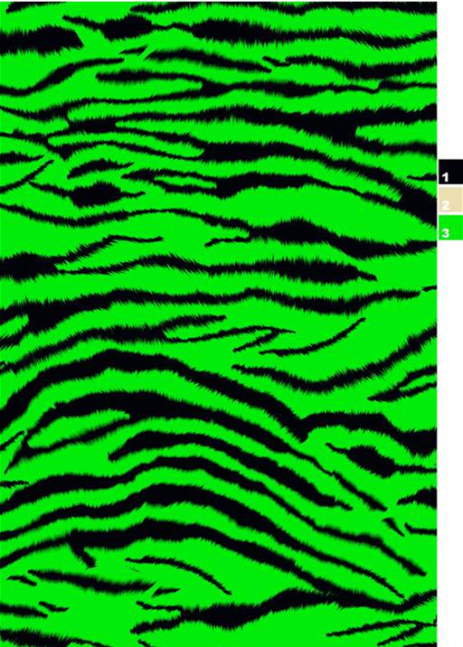 荧光绿黑纹虎斑面料印花素材,适用于潮牌服装印花设计