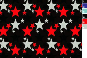 红灰星形满版面料印花素材，适用于T恤卫衣等服装印花设计