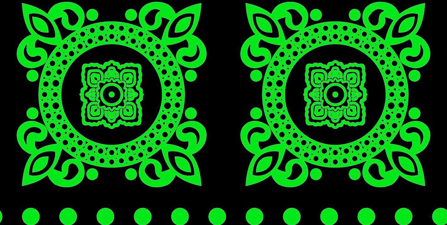 复古对称几何花型面料印花素材,适用于服装印花设计