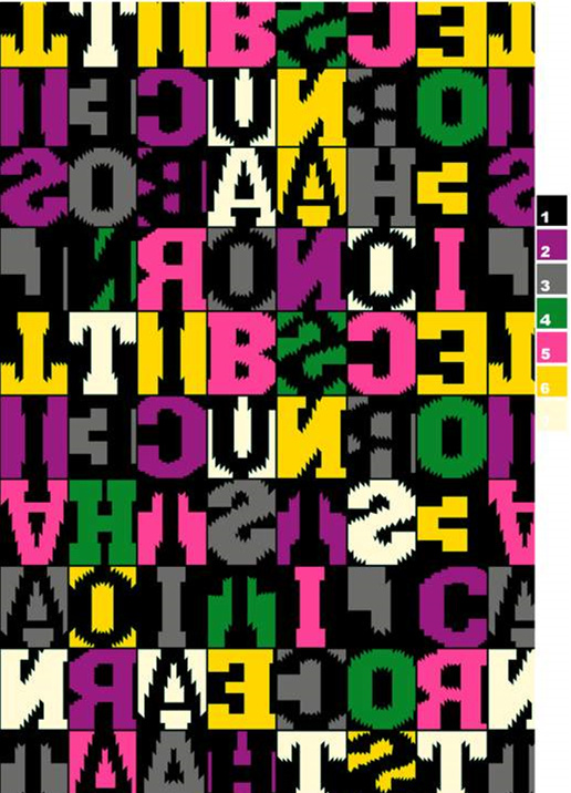 高对比字母拼贴风面料印花素材,适用于潮流服装印花设计