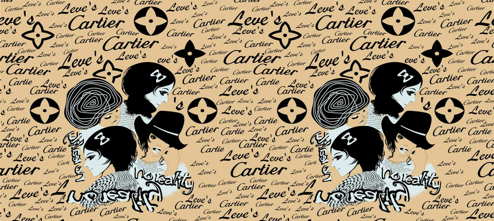 复古波普风面料印花素材,适用于服装印花设计与时尚图案开发