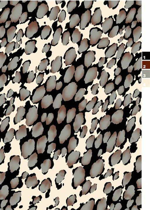 复古豹纹面料印花素材图,适用于服装印花设计与数码印染